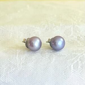 Earrings Sterling Silver Pearl Honora Stud Lavender Cultured Freshwater